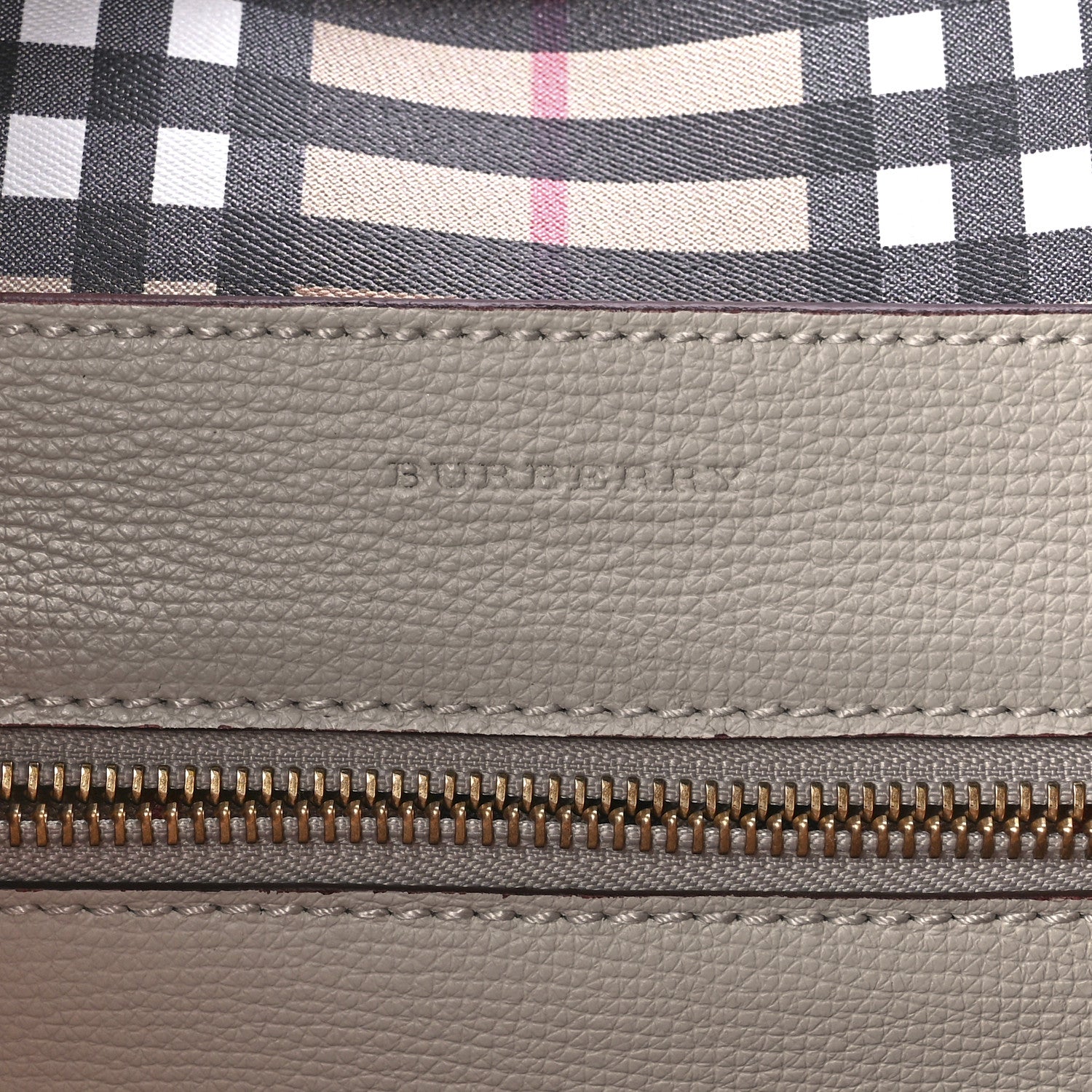 Burberry Calfskin Crest Embossed Small Tote Limestone 5 of 11