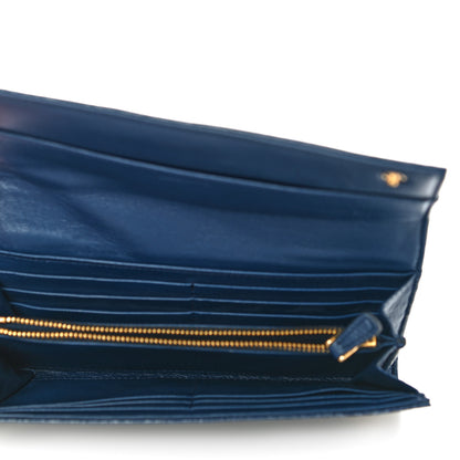 Miu Miu Patent Crocodile Embossed Saint Cocco Lux Continental Flap Wallet Bluette 5 of 18