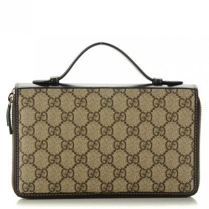 Gucci GG Supreme Monogram Travel Document Case Dark Brown 1 of 7