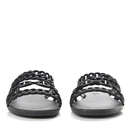 Hermes Rubber Chaine d'Ancre Nude Sandals 36 Black 2 of 8