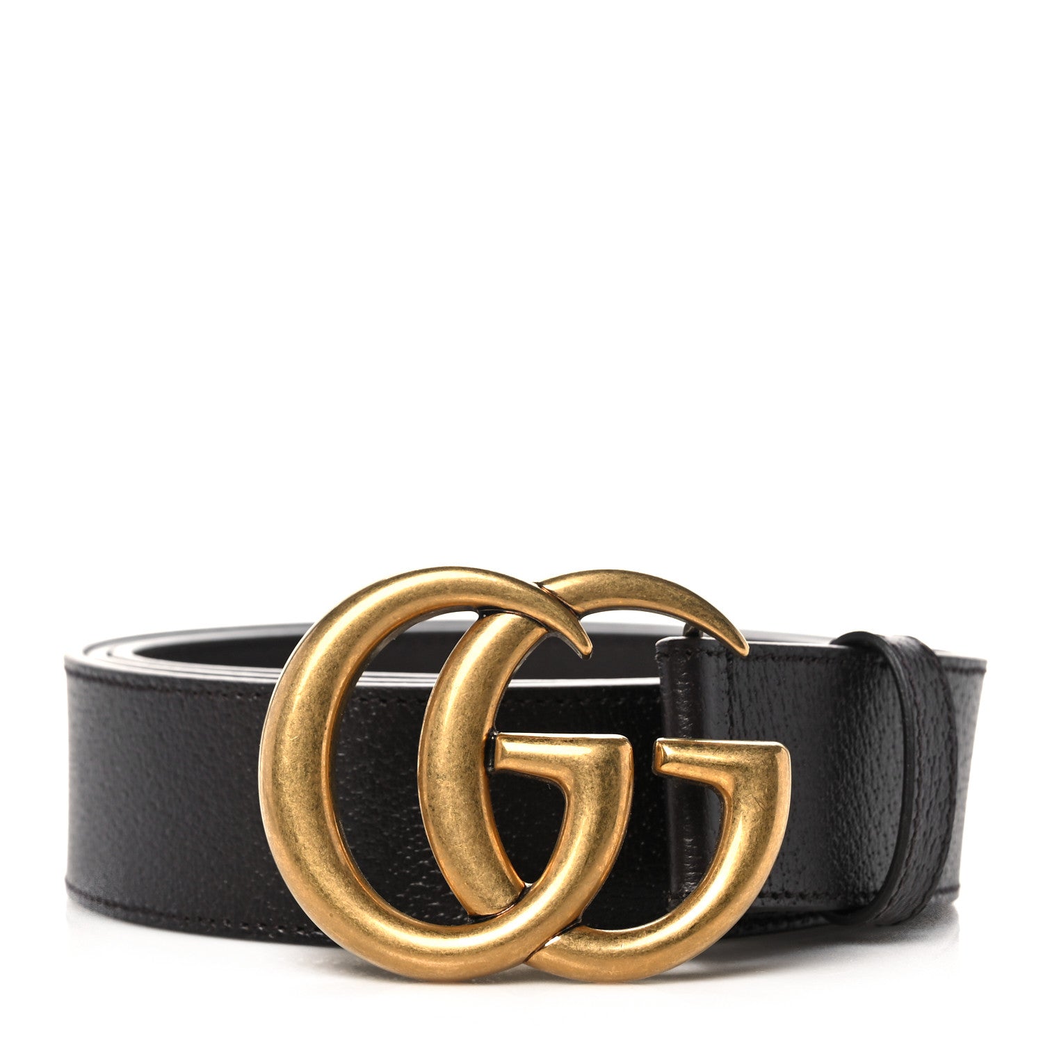 Gucci Textured Dollar Calfskin Double G 40mm Belt 110 44 Dark Cocoa 1 of 3