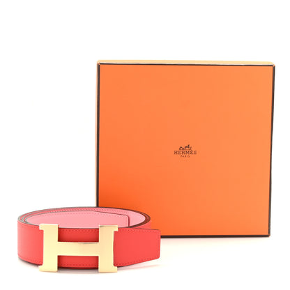 Hermes Epsom 42mm Constance H Belt 95 38 Rouge Casaque Rose Confetti 6 of 6