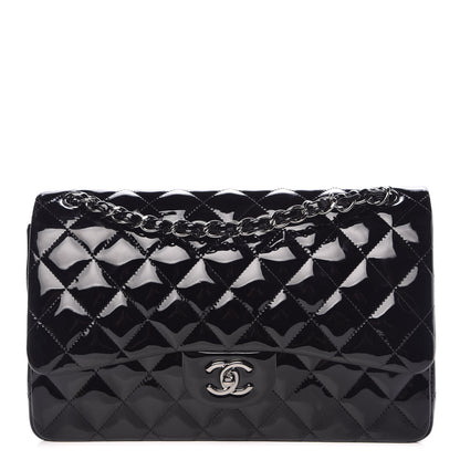 Chanel Patent Quilted Jumbo Double Flap Black 1 of 8