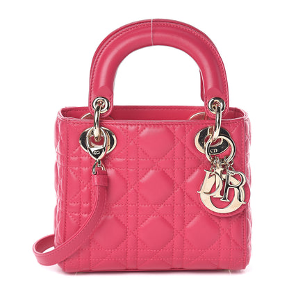 Christian Dior Lambskin Cannage Mini Lady Dior Fuchsia 1 of 8