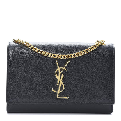 Saint Laurent Grain De Poudre Small Monogram Kate Satchel Black 1 of 10