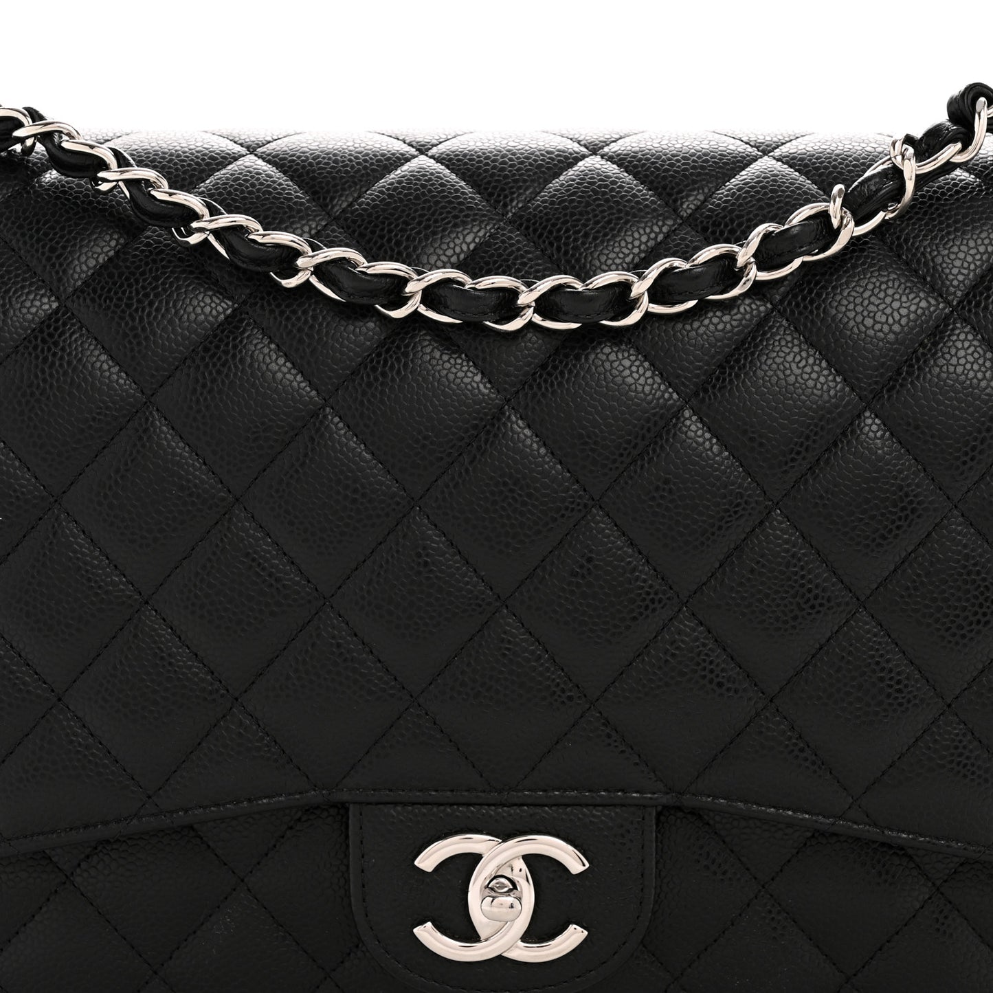 Caviar Quilted Maxi Double Flap Black