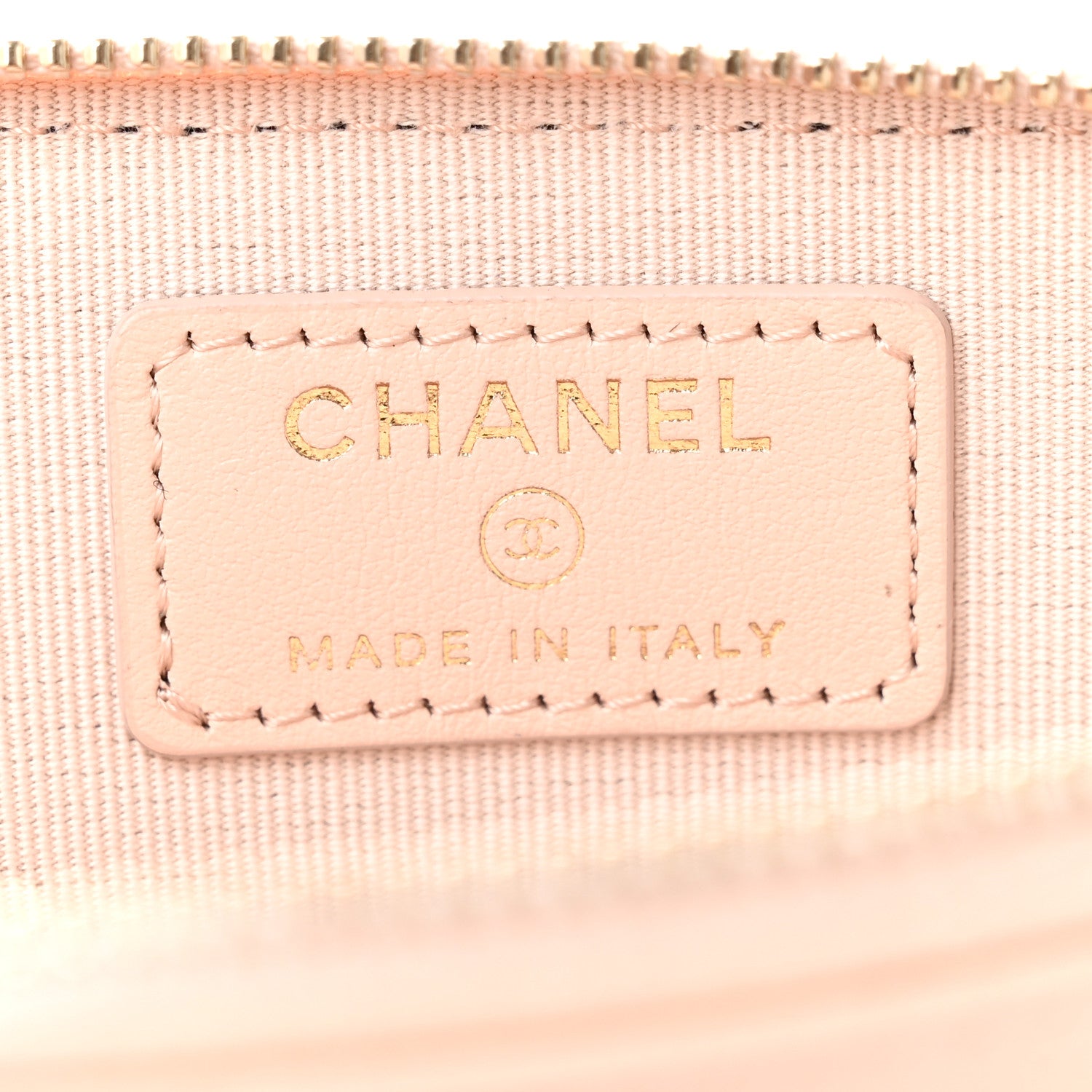 Chanel Caviar Quilted Zip Card Holder Wallet Light Beige 6 of 8