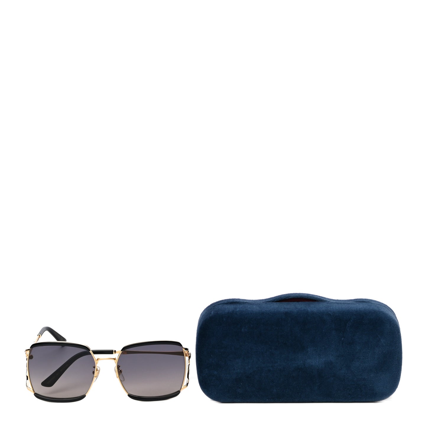 Metal Square Frame GG0593SK Sunglasses Gold Black