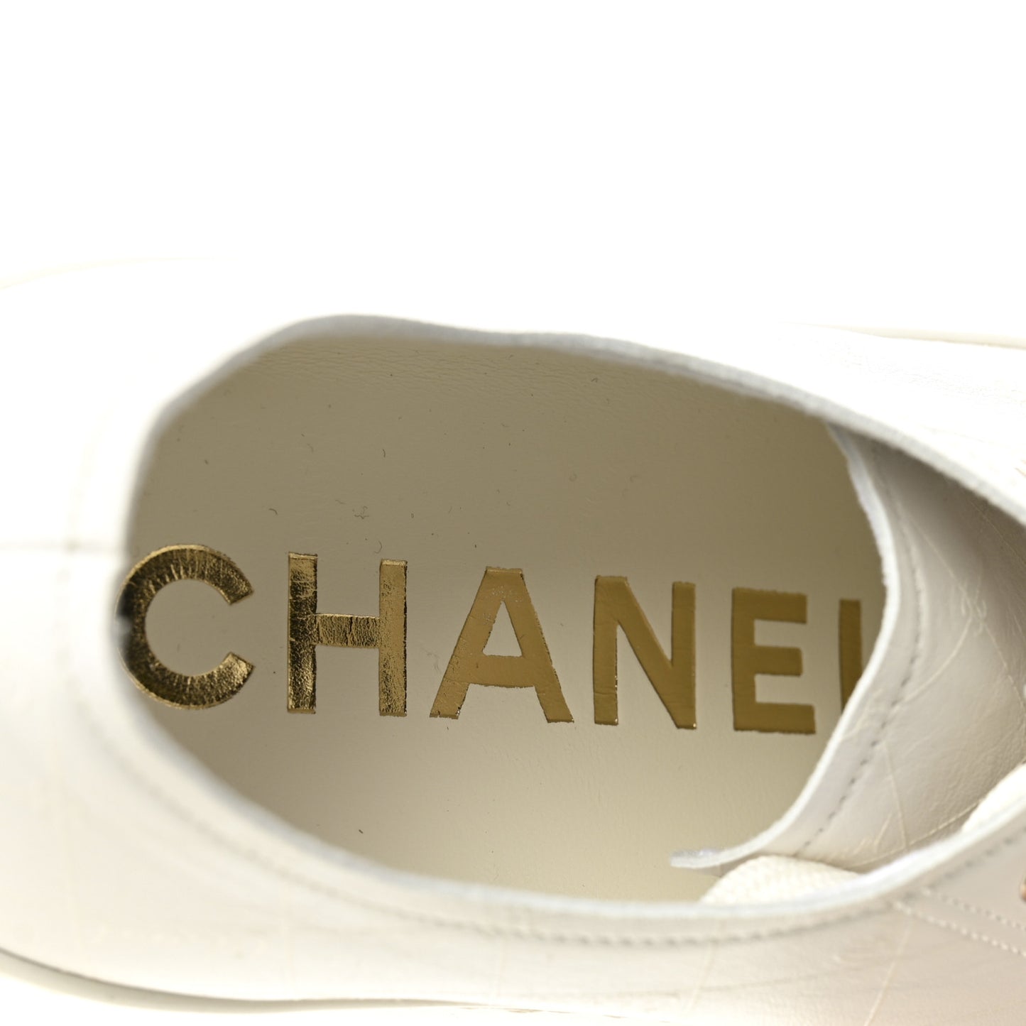 Lambskin Printed Logo Sneakers 38 White