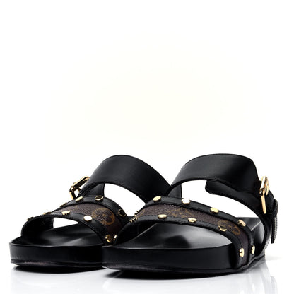 Louis Vuitton Bom Dia Flat Mule Sandals 37 Black 4 of 9