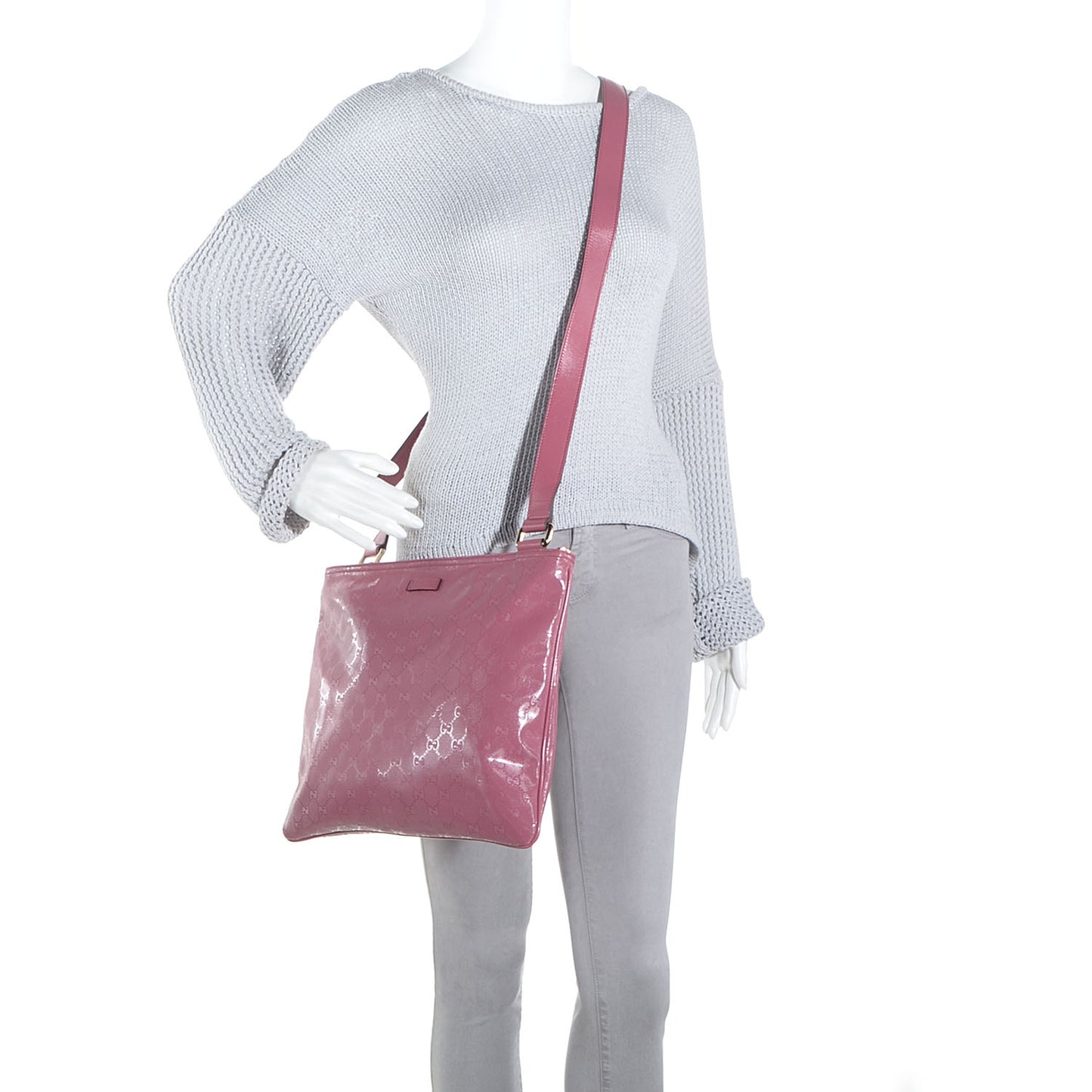 Imprime Monogram Medium Flat Messenger Bag Vintage Rose