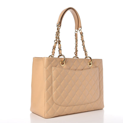 Chanel Caviar Quilted Grand Shopping Tote GST Beige Clair 3 of 8