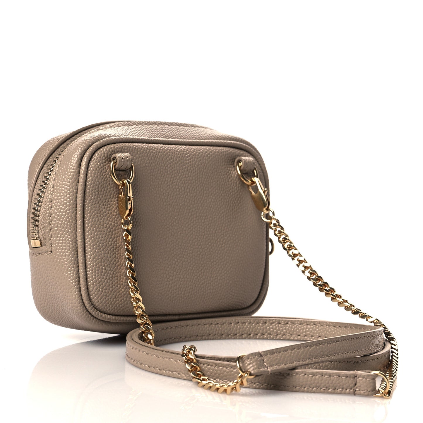 Grain De Poudre Matelasse Monogram Baby Lou Camera Bag Dark Beige