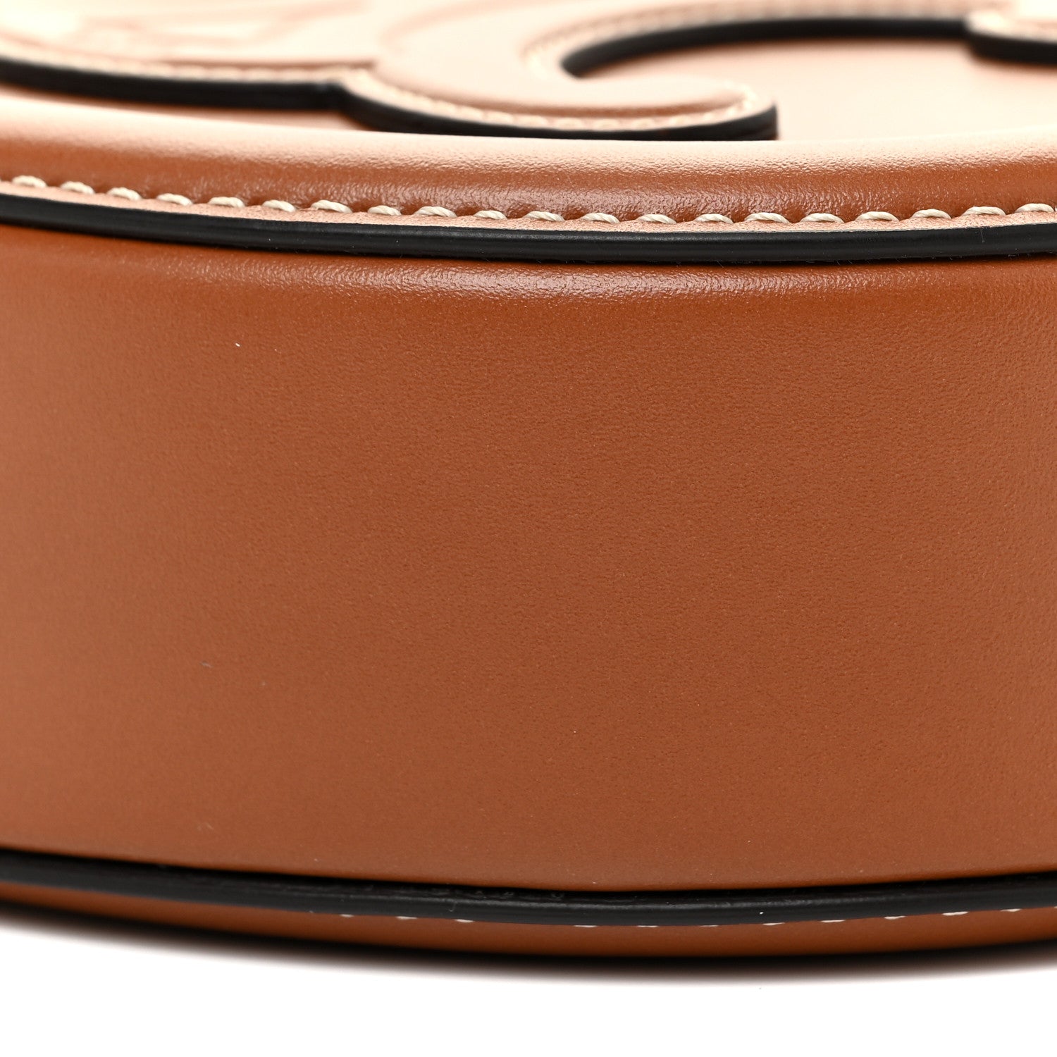 Celine Smooth Calfskin Cuir Small Triomphe Oval Crossbody Purse Tan 8 of 9