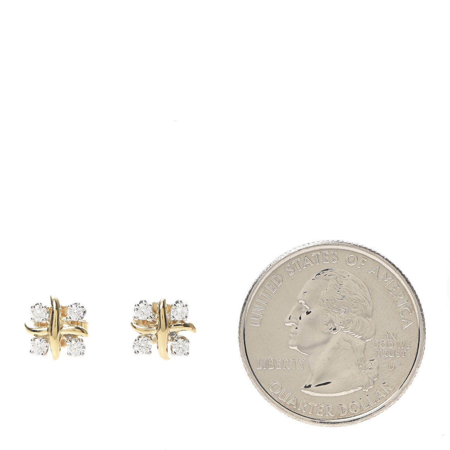 Platinum 18K Yellow Gold Diamond Schlumberger Lynn Earrings