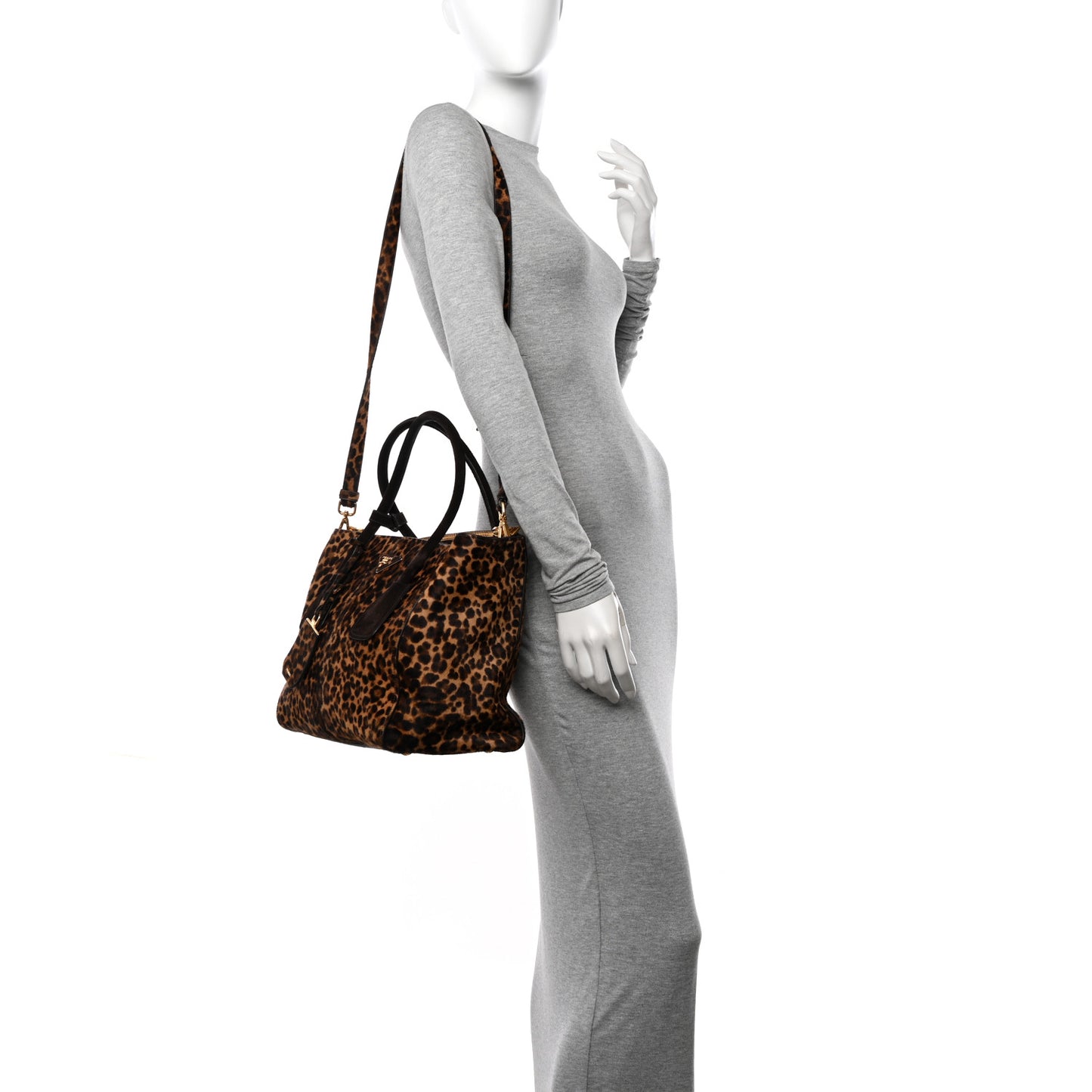 Cavallino Leopard Print Twin Pocket Tote Miele Moro