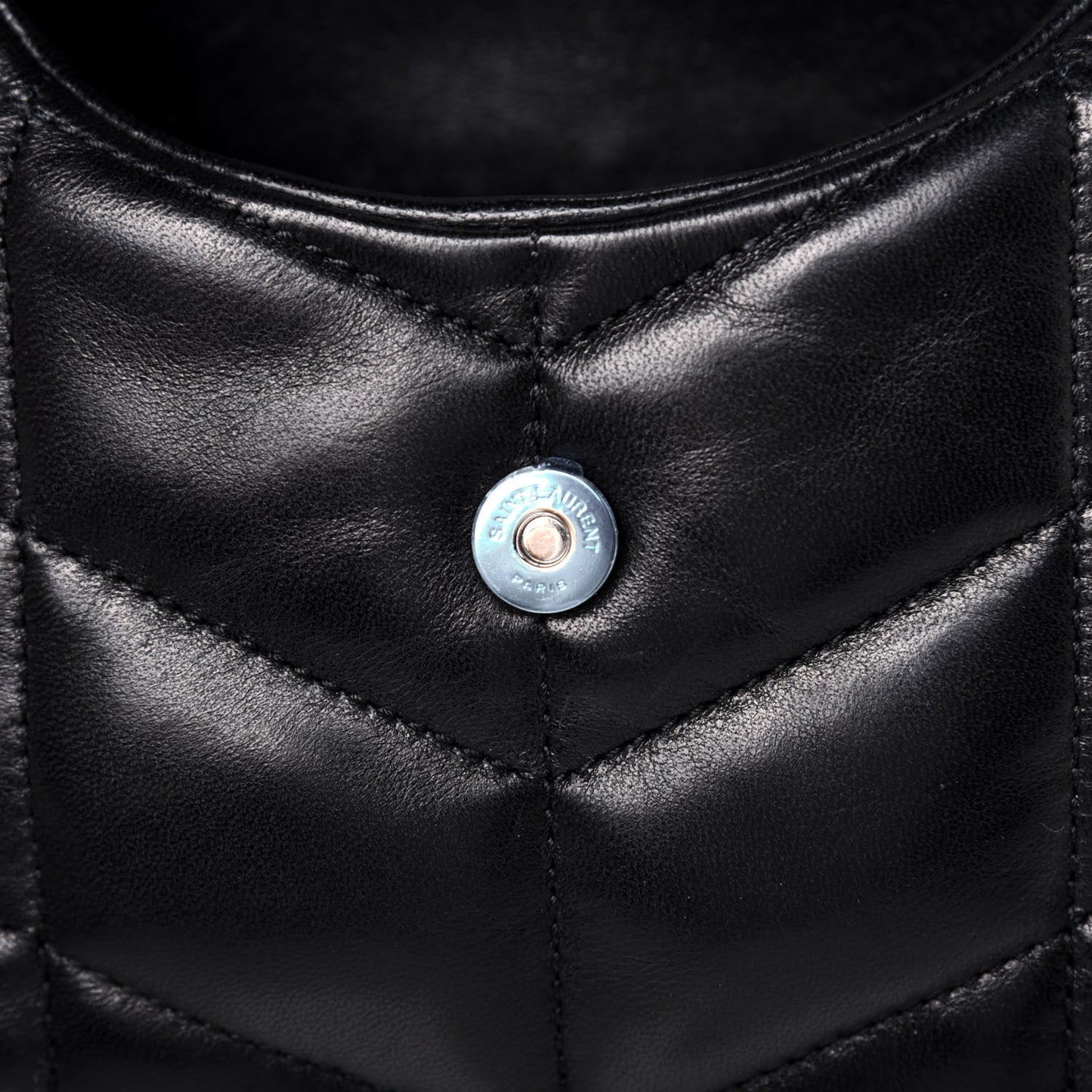 Lambskin Monogram Loulou Puffer Pouch Clutch Black