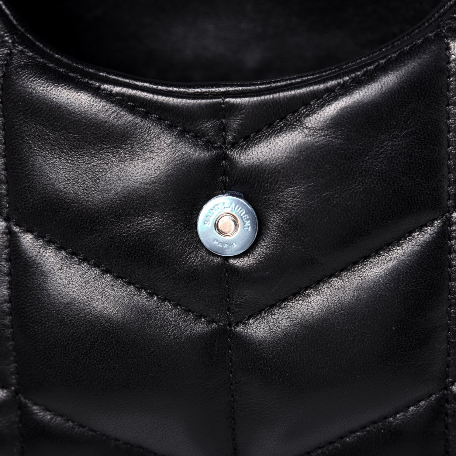 Saint Laurent Lambskin Monogram Loulou Puffer Pouch Clutch Black 9 of 17