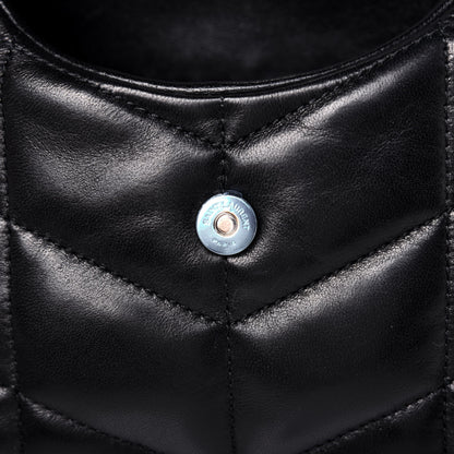Saint Laurent Lambskin Monogram Loulou Puffer Pouch Clutch Black 9 of 17