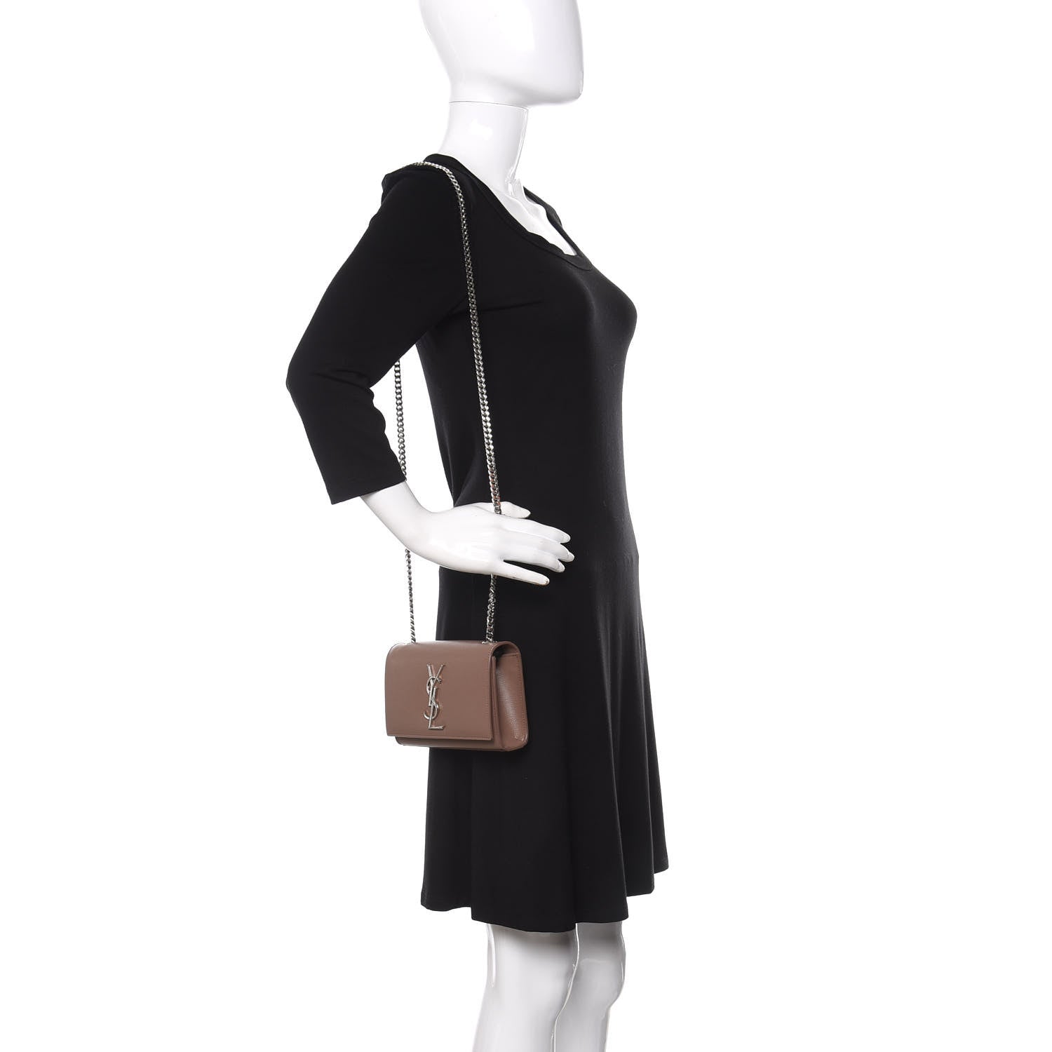 Saint Laurent Grain De Poudre Small Monogram Kate Satchel Fard 2 of 10