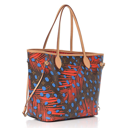 Louis Vuitton Monogram Jungle Dots Neo Neverfull MM Coquelicot Denim 3 of 11