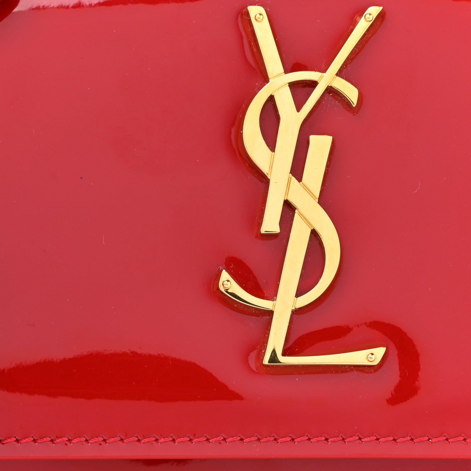 Saint Laurent Patent Small Monogram Sunset Red 7 of 9