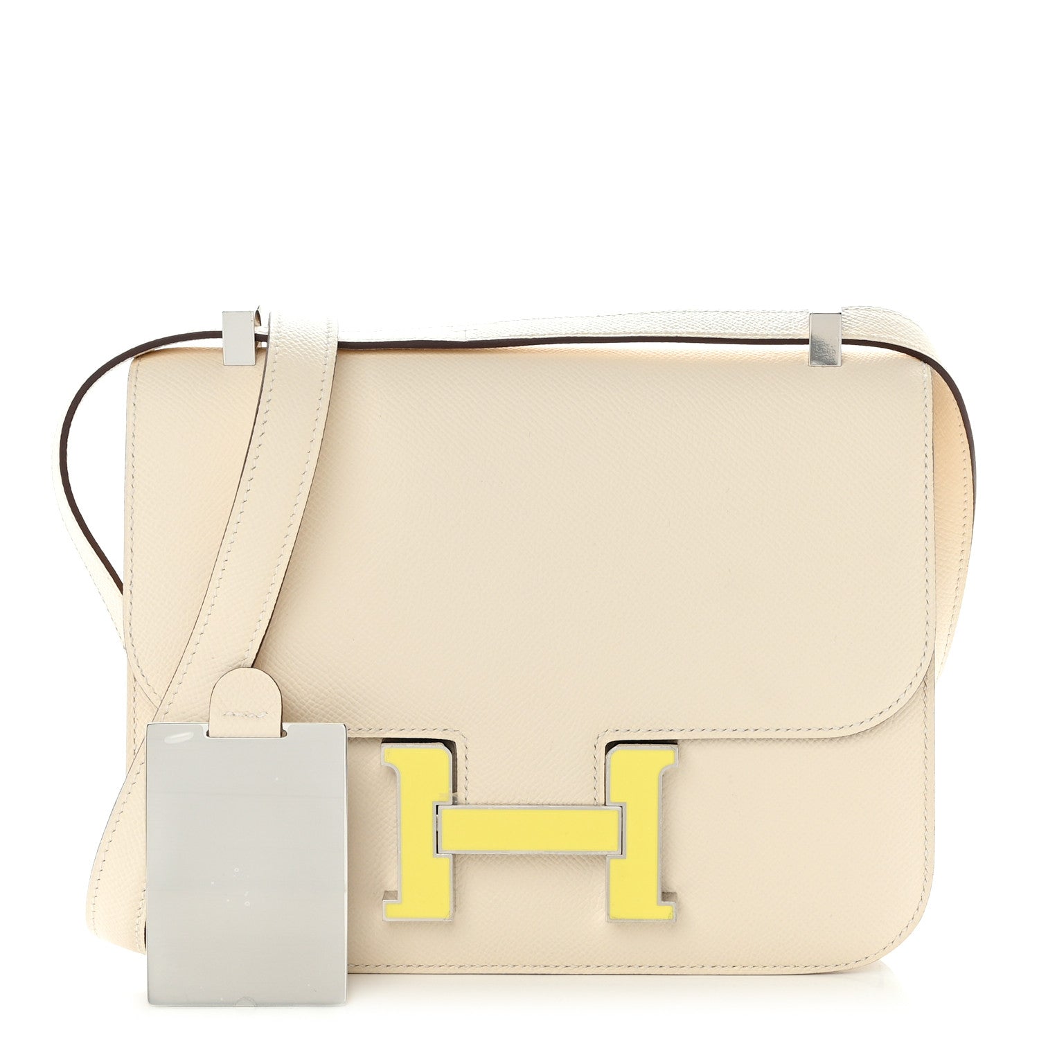 Hermes Epsom Enamel Constance 1-24 Nata Jaune Citron 3 of 13