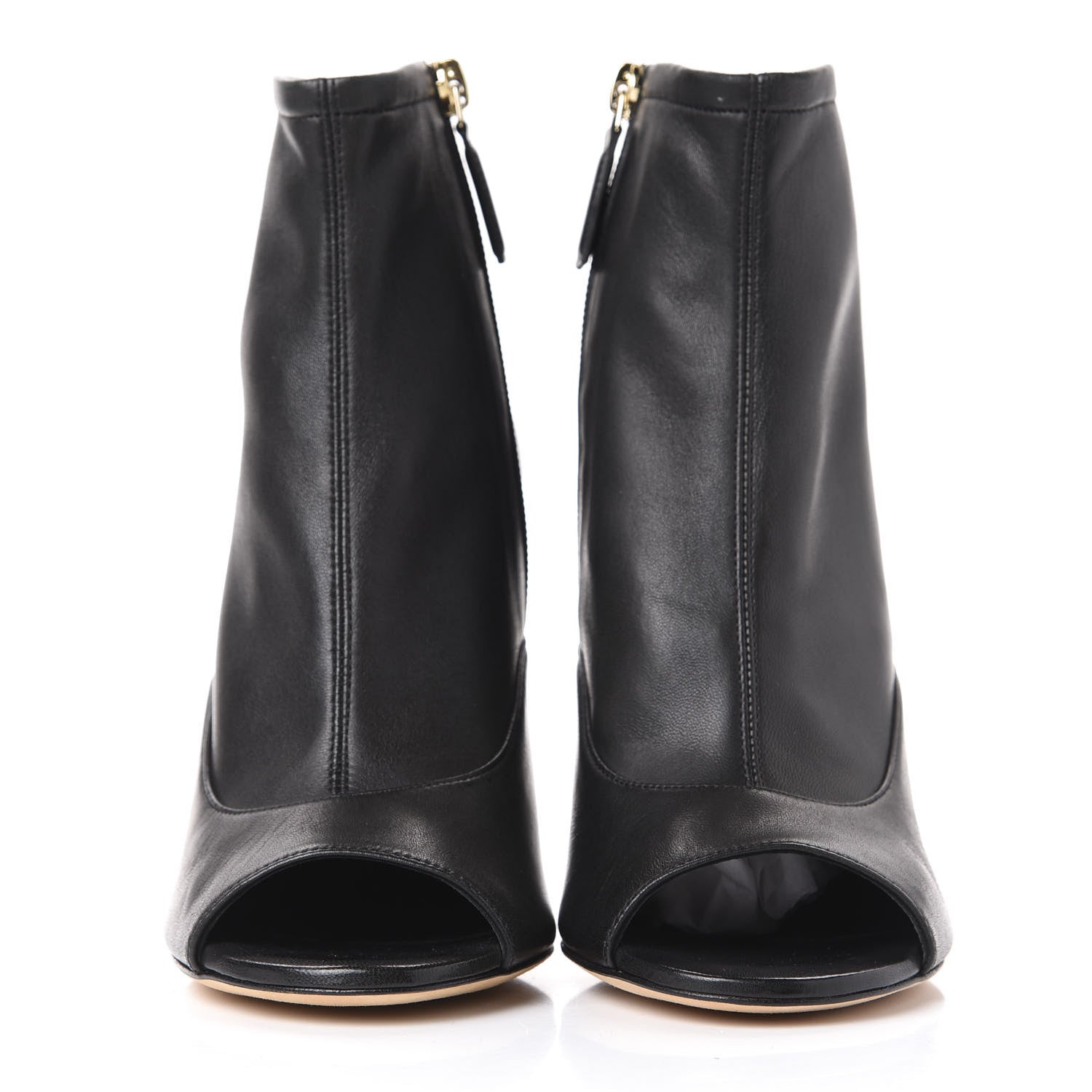 Chanel Lambskin Peep Toe Short Ankle Boots 38 Black 2 of 11