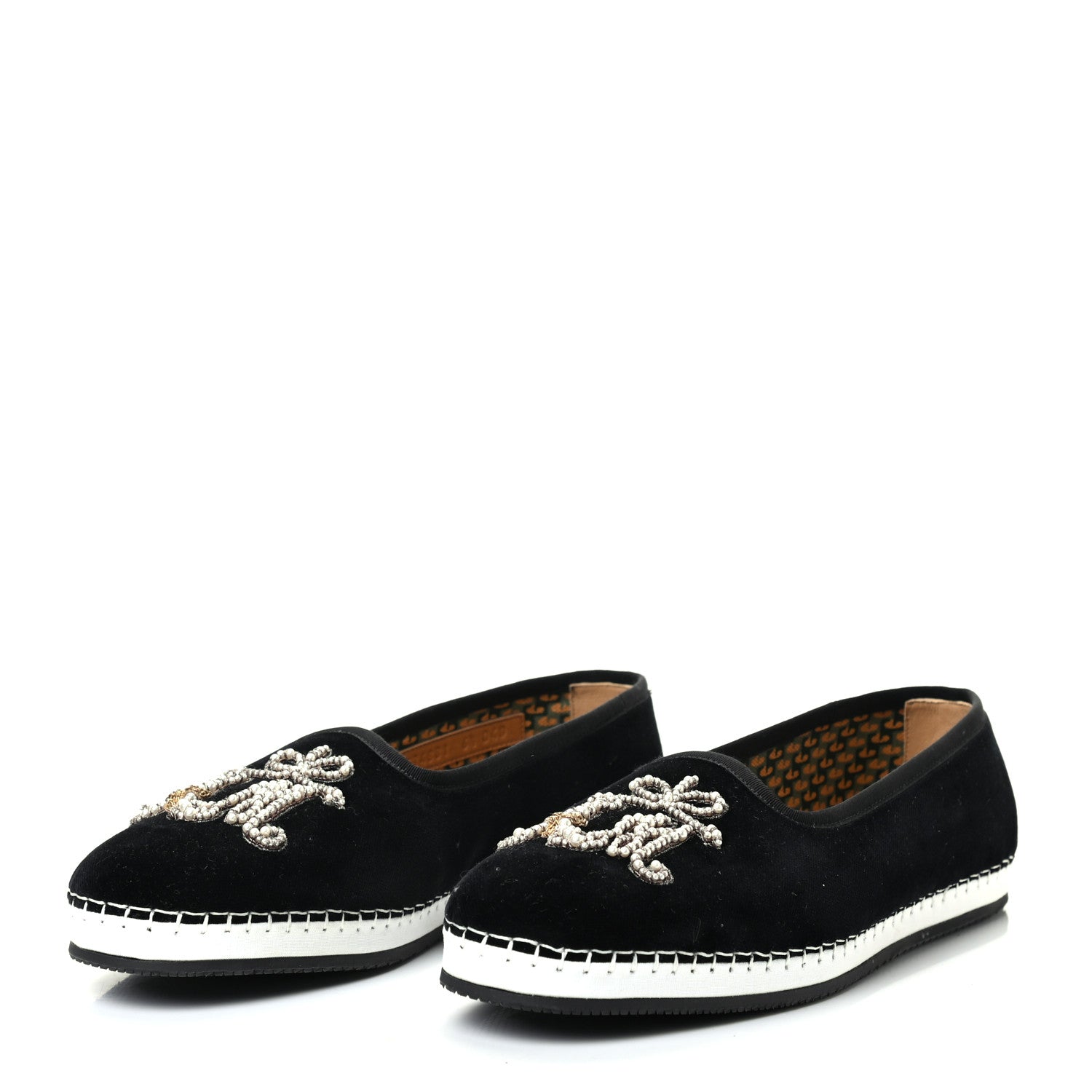Gucci Velluto Marmara Pearl Embellished Mens Loafers 6.5 Black 3 of 10