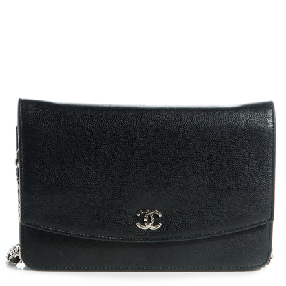 Chanel Caviar Sevruga Wallet On Chain WOC Black 1 of 8