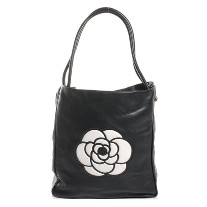 Chanel Lambskin Camellia Tote Black 1 of 7