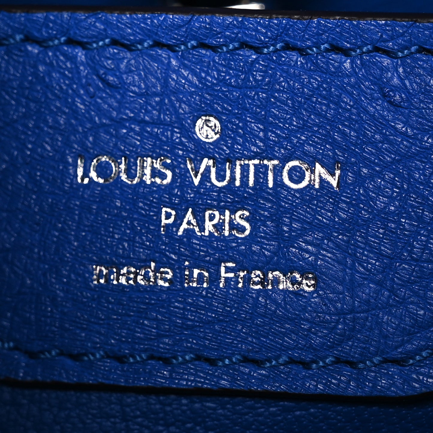 Ostrich Capucines BB Saphir