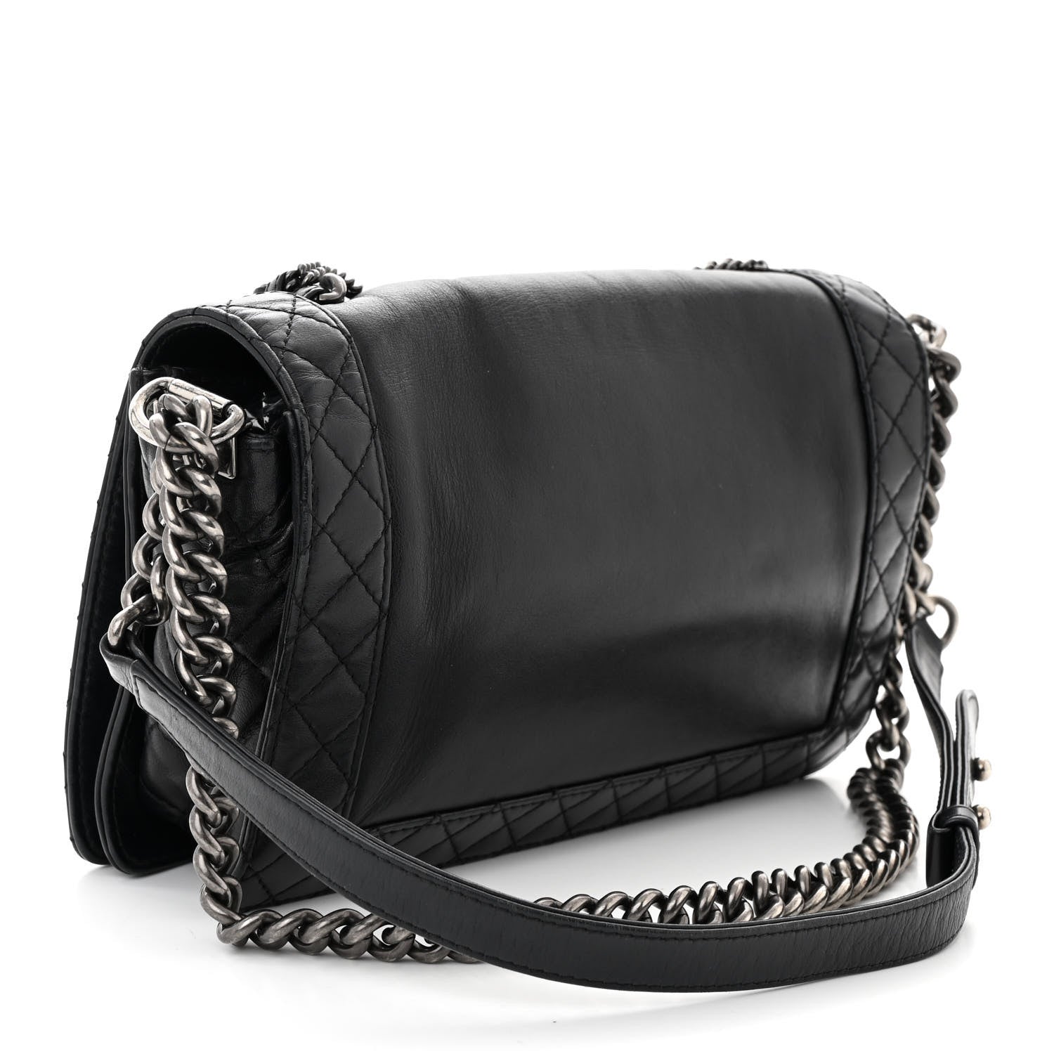 Chanel Calfskin Enchained New Medium Boy Flap Black 3 of 11