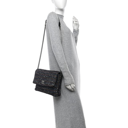 Chanel Tweed Small Messenger Flap Navy 2 of 11
