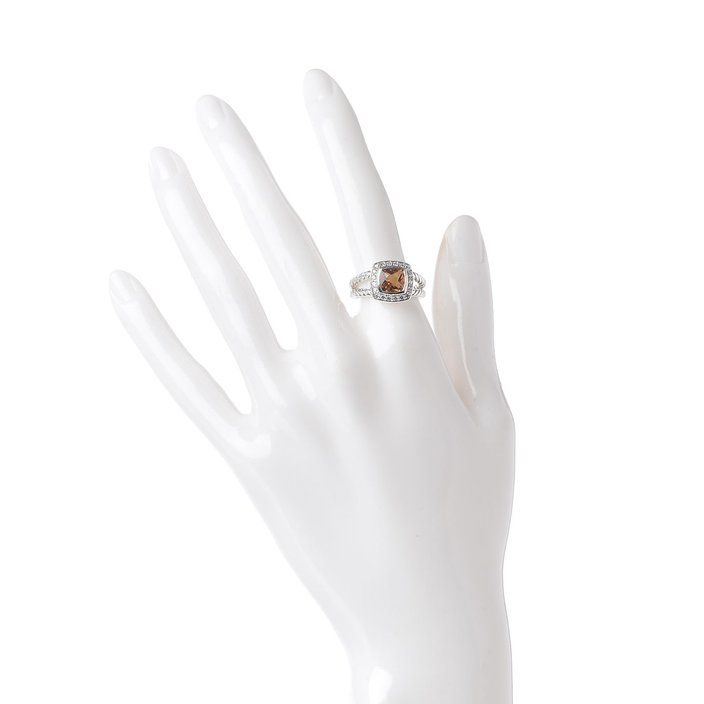Sterling Silver Diamond Citrine 7mm Petite Albion Ring 53 6.25
