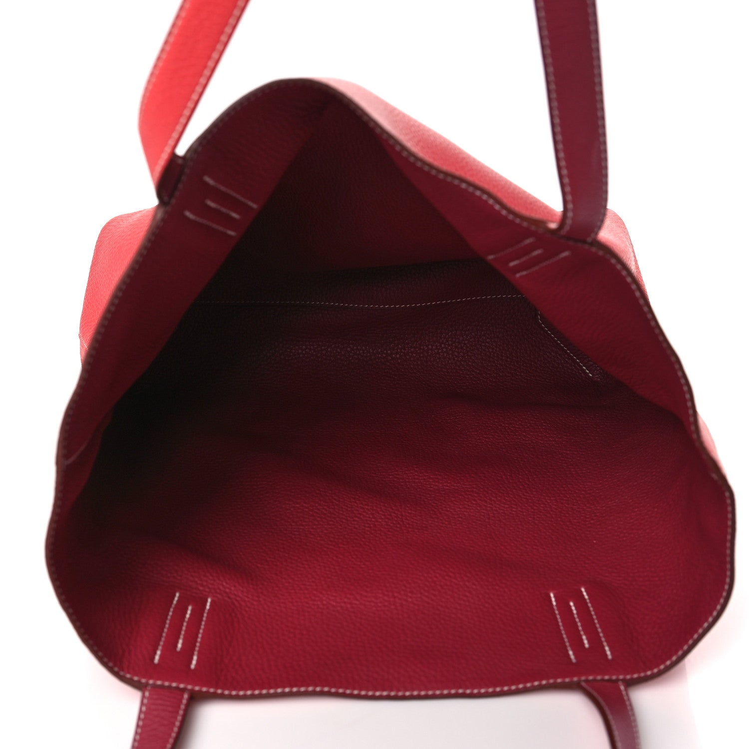 Hermes Taurillon Clemence Double Sens 36 Reversible Tote Rubis Bougainvillea 5 of 13