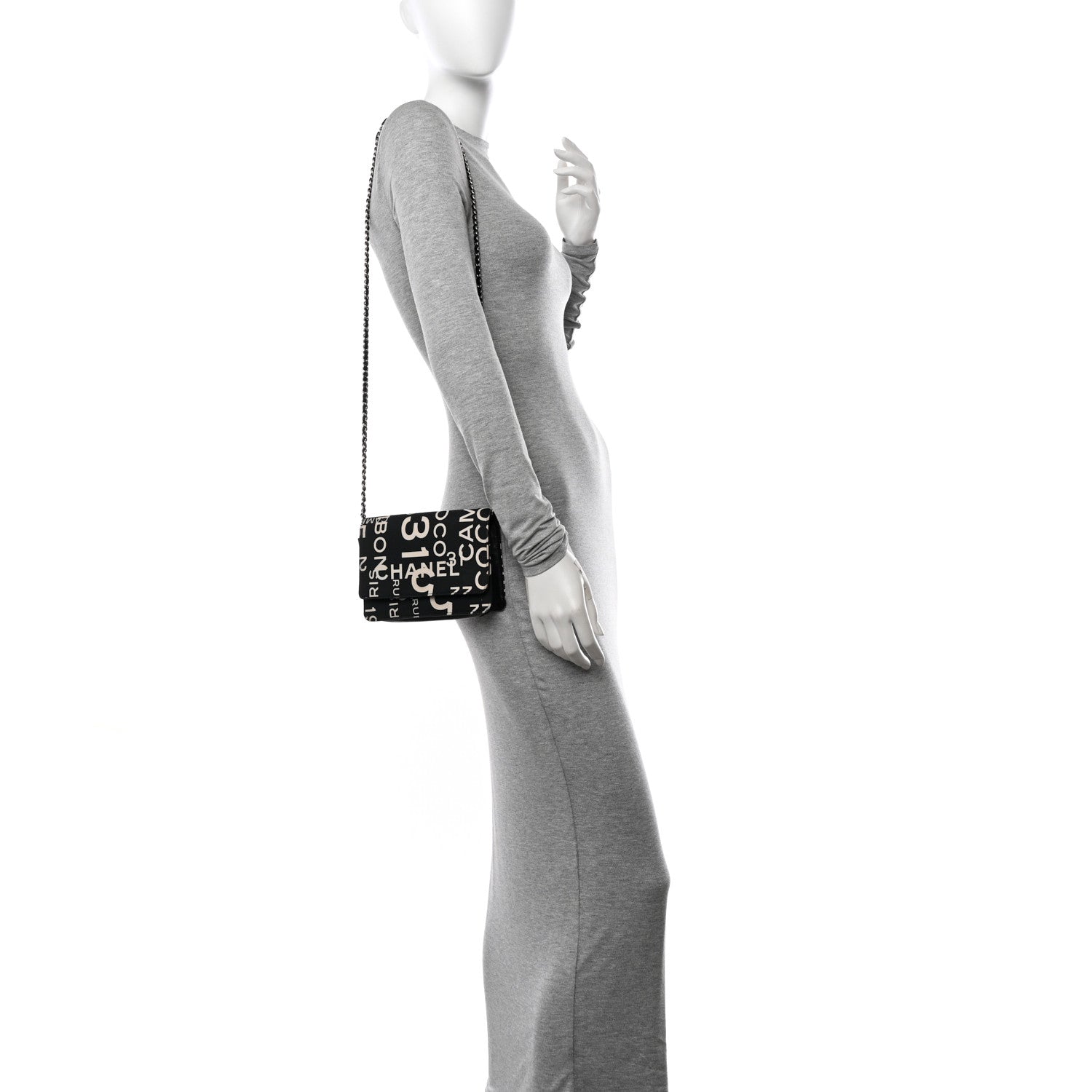 Chanel Denim Coco Wallet On Chain WOC Black 2 of 11