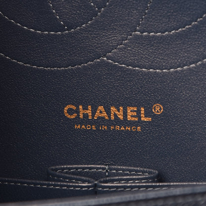 Chanel Iridescent Caviar Quilted Jumbo Double Flap Dark Blue 7 of 9