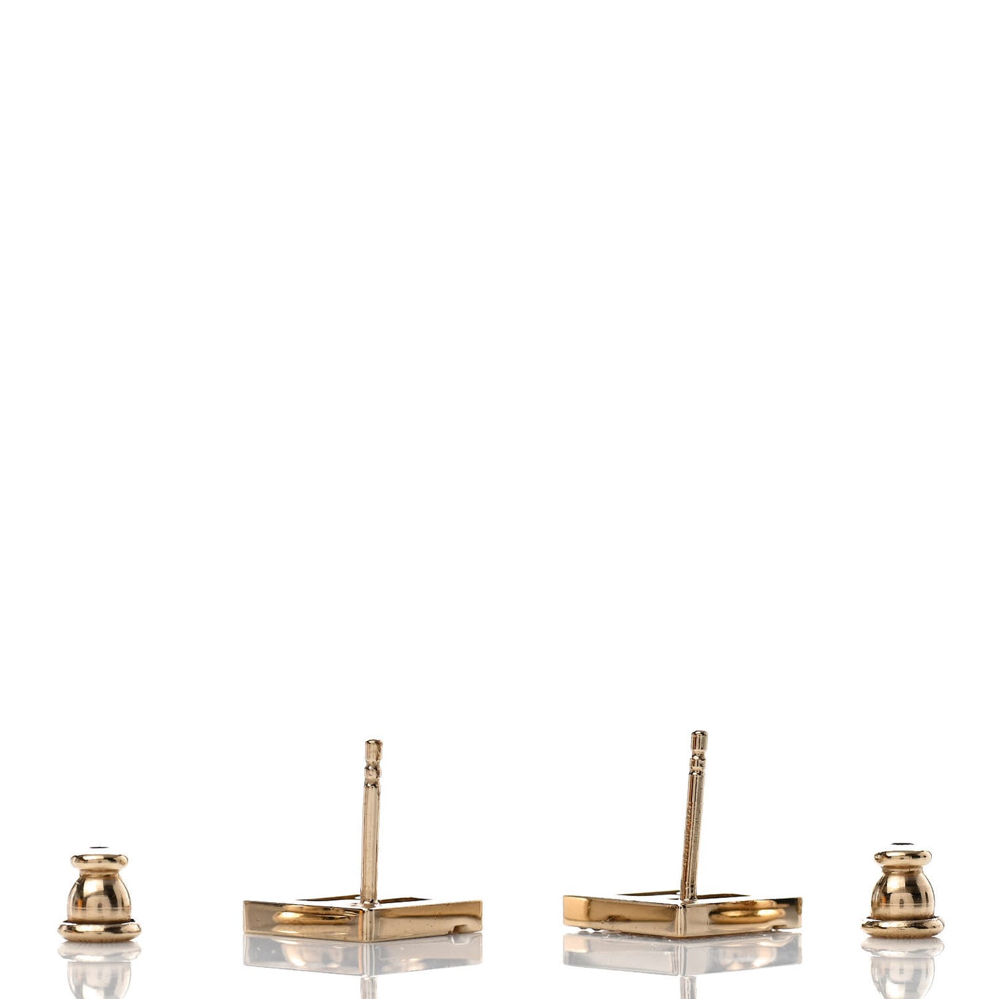 FF Metal Crystal Earrings Gold