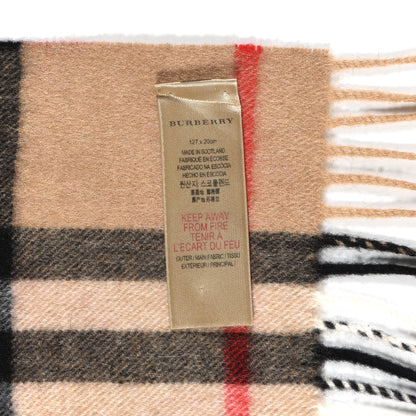 Burberry Cashmere Giant Heart Fringe Scarf Camel 4 of 4