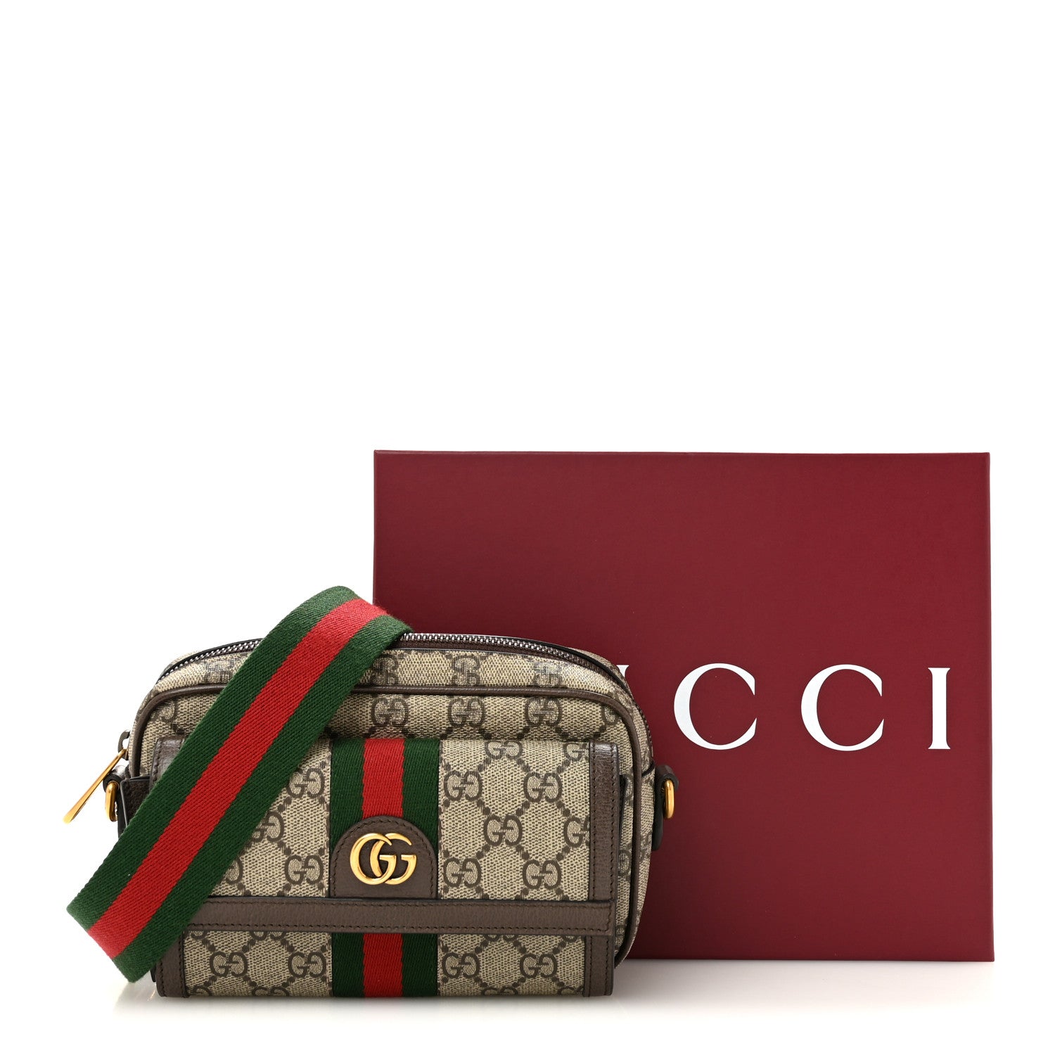 Gucci GG Supreme Monogram Web Mini Ophidia Bag Beige Ebony 12 of 12