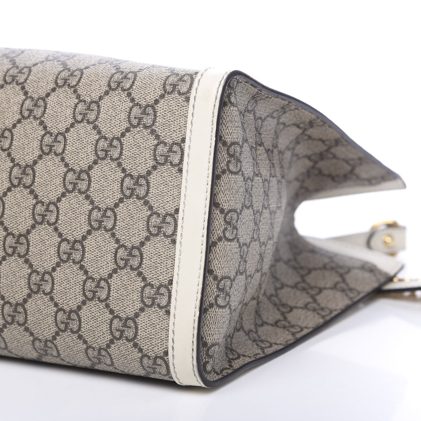 GG Supreme Monogram Medium Padlock Tote White
