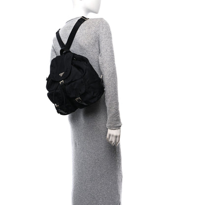 Prada Tessuto Nylon Saffiano Vela Medium Backpack Black 3 of 10