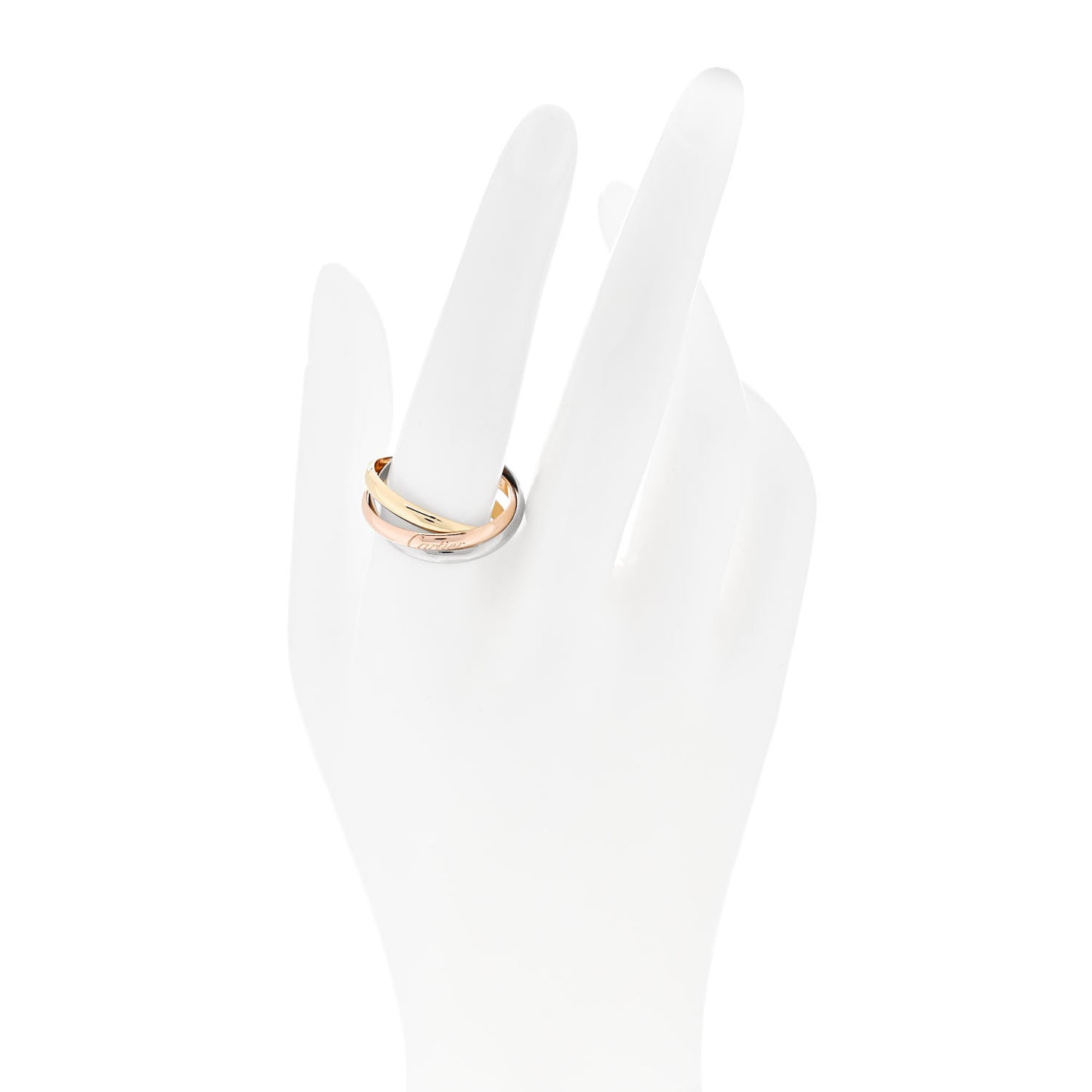 18K Pink Yellow White Gold Small Trinity Ring 61 9.5