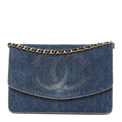 Chanel Denim Timeless CC Wallet on Chain WOC Blue 1 of 12