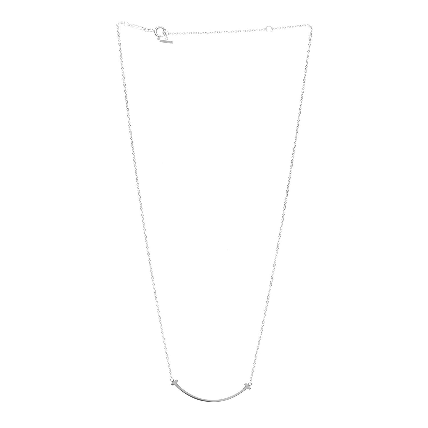 Sterling Silver Small T Smile Pendant Necklace