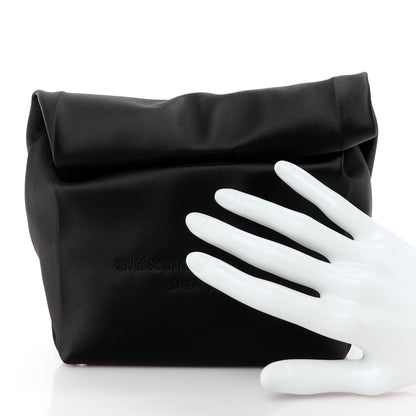 Alexander Wang Satin Lunch Bag Clutch Black 2 of 12