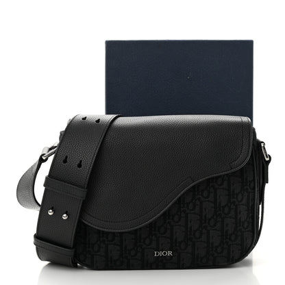 Christian Dior Grained Calfskin Oblique Mini Saddle Messenger Black 11 of 11