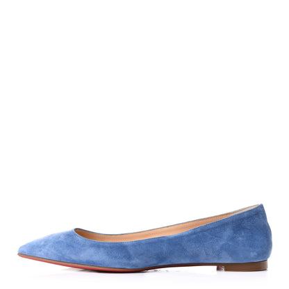 Christian Louboutin Veau Velours Ballalla Pointy Toe Flats 38 Jeans 1 of 7