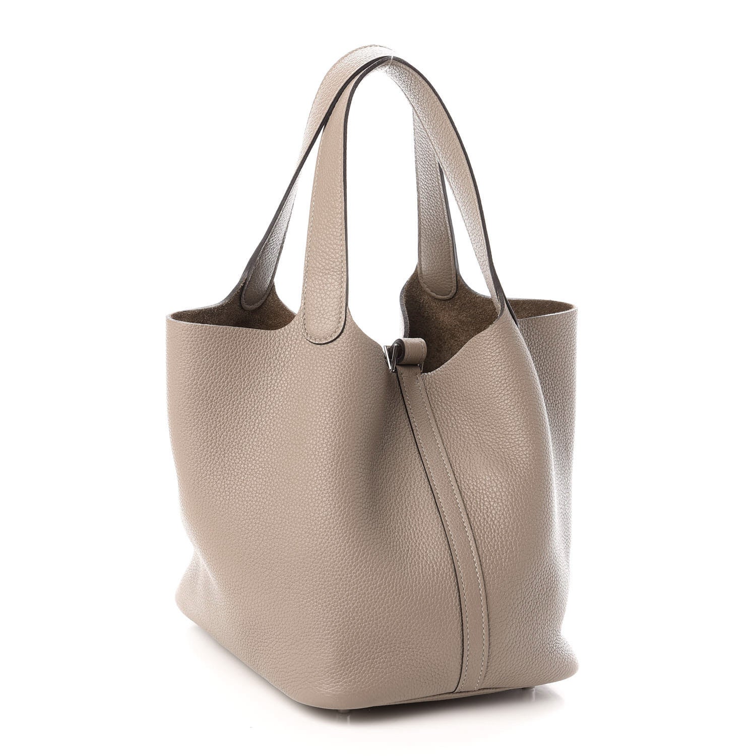 Hermes Taurillon Clemence Picotin Lock 22 MM Gris Asphalte 3 of 12